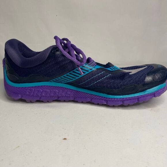 Women's Brooks Pure Grit 5 Trail Running Shoes Purple Black Size 8.5 Hiking - Picture 11 of 16